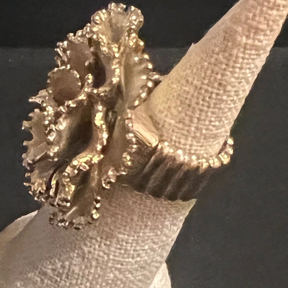 Gold Tone Oversized Dimensional Statement Ring! - image 6